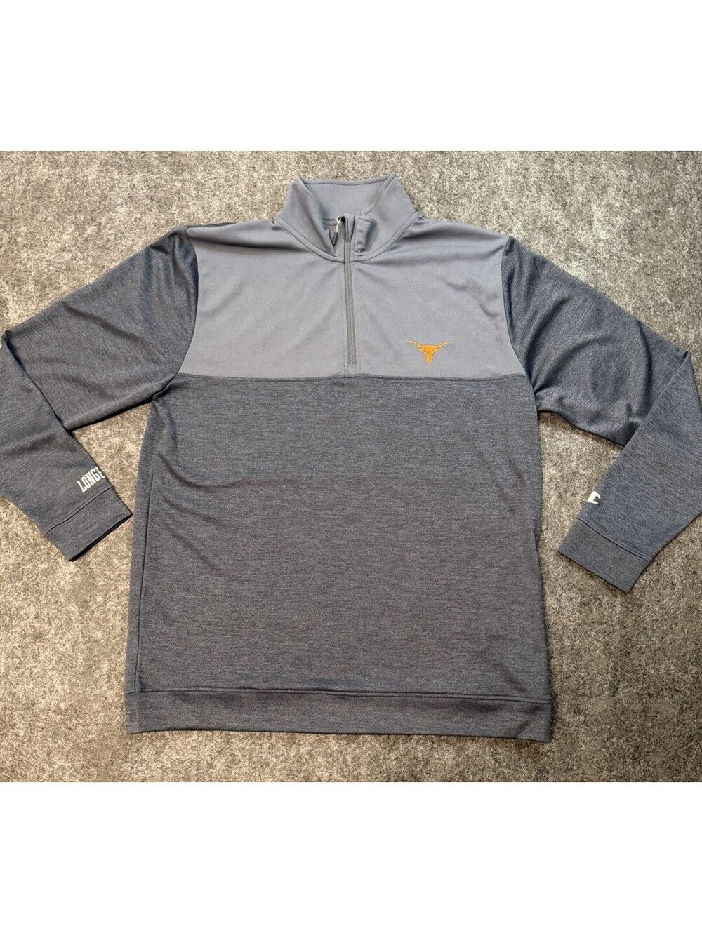 Champion Texas Longhorns 1/4 Zip Pullover Jacket Gray Mens Large Athletic